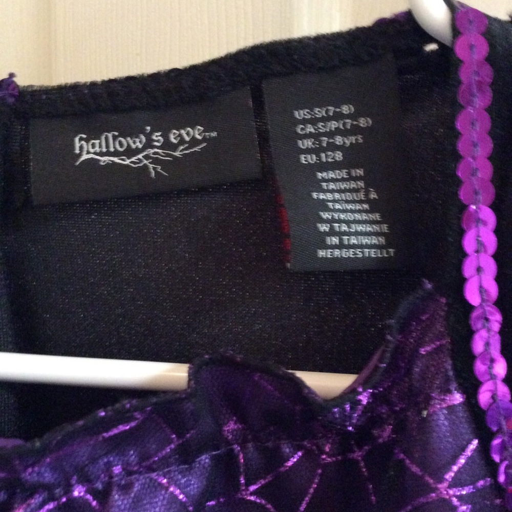 Chasing Fireflies Hallows Eve Spider Witch Purple Black Velvet Halloween Costume - Picture 11 of 16